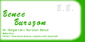 bence burszon business card